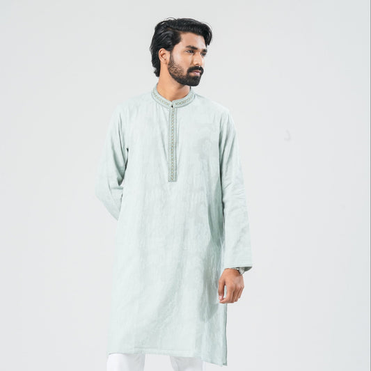 Men's Mint Green Blended Panjabi