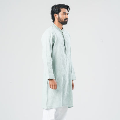 Men's Mint Green Blended Panjabi