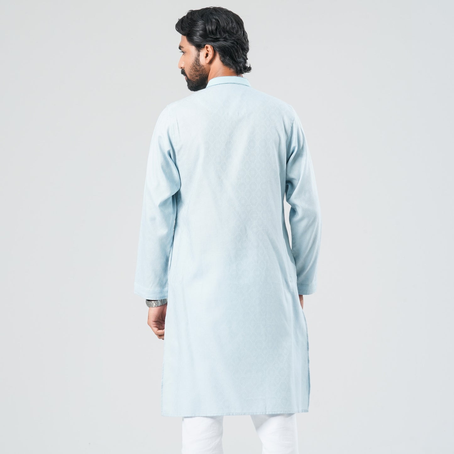 Men's Sky Blue Cotton Panjabi