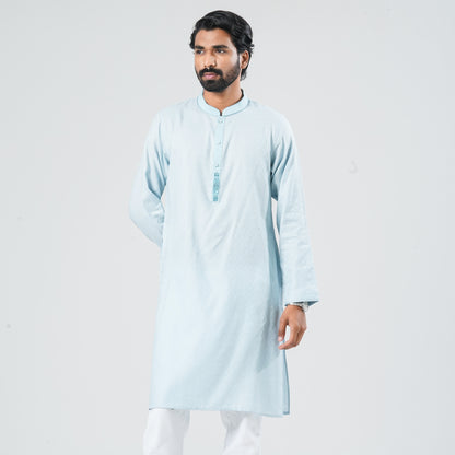 Men's Sky Blue Cotton Panjabi