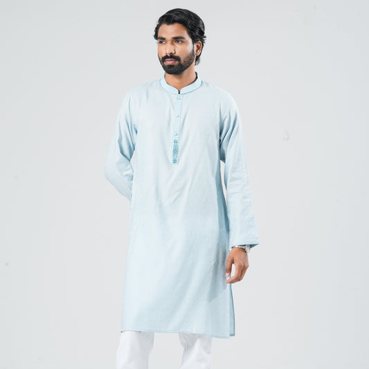 Men Sky Blue Cotton Panjabi
