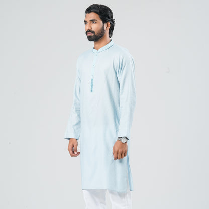 Men's Sky Blue Cotton Panjabi