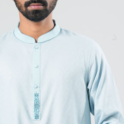 Men's Sky Blue Cotton Panjabi