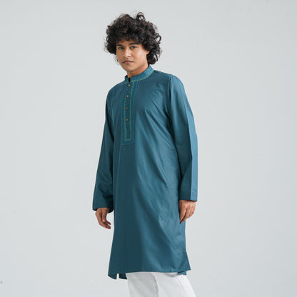 Men Green Cotton Panjabi