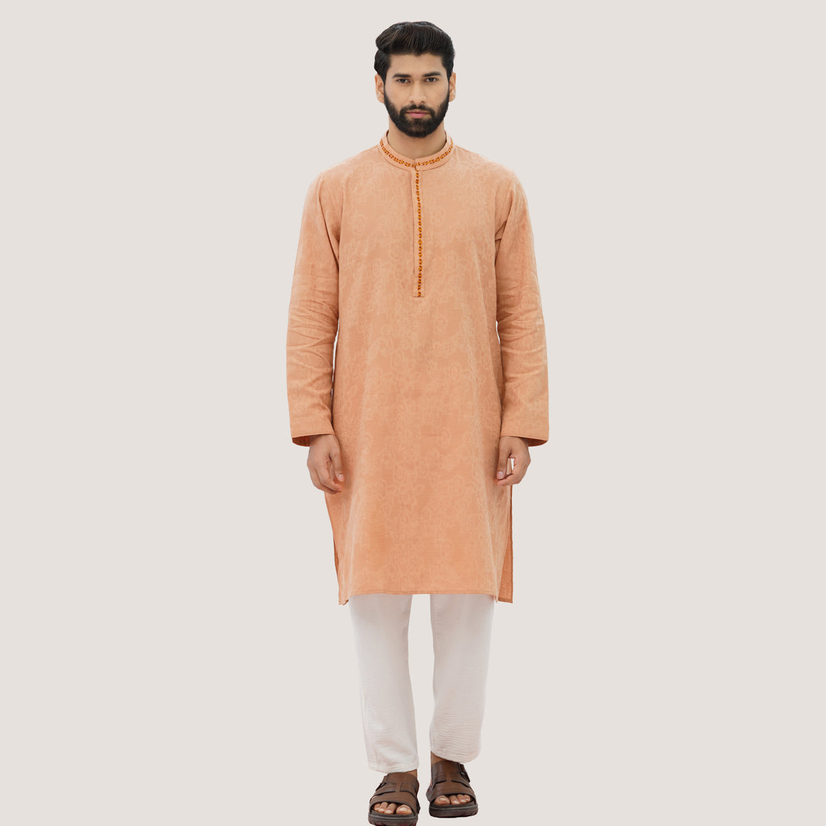 Men's Peach Panjabi
