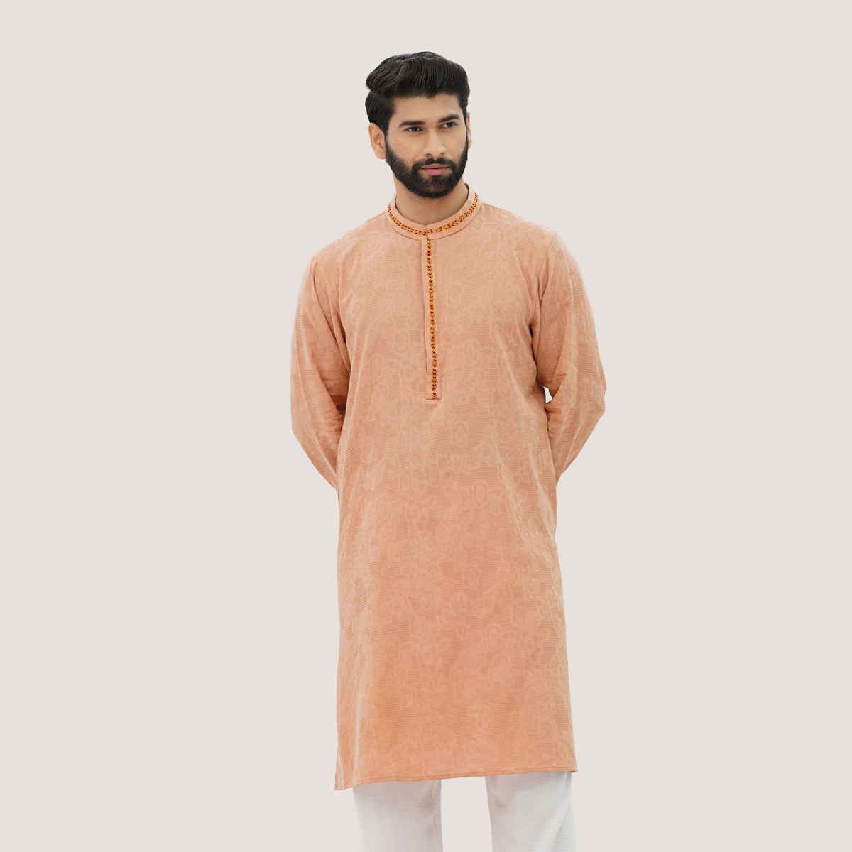 Men's Peach Panjabi