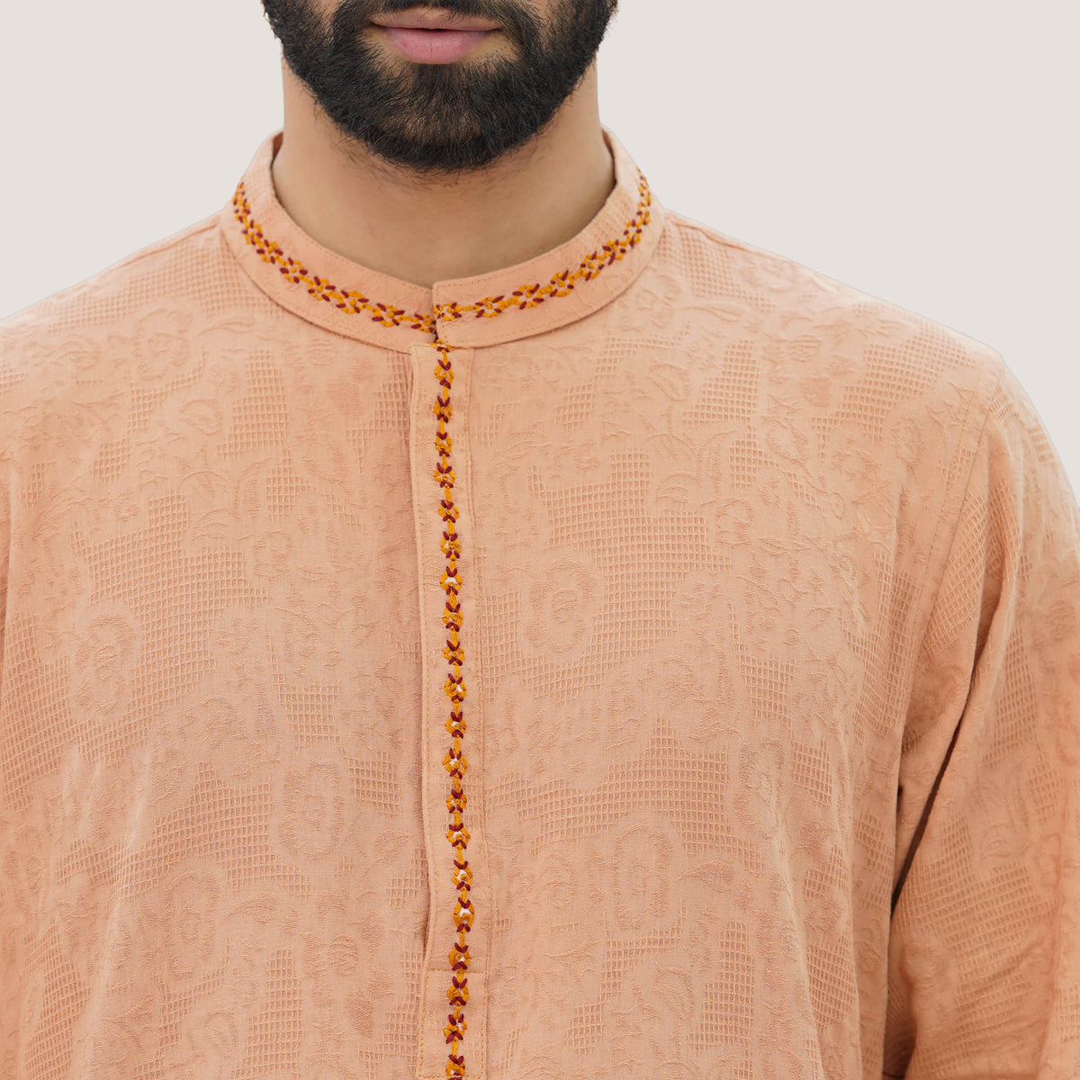 Men's Peach Panjabi