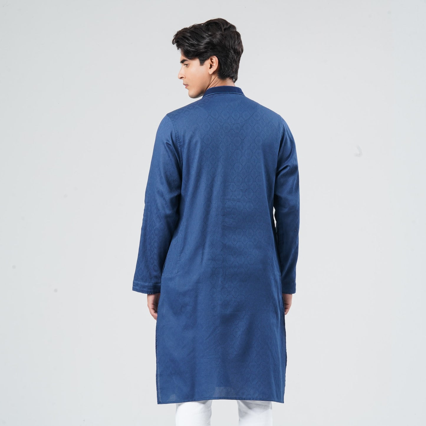 Men Teal Cotton Panjabi