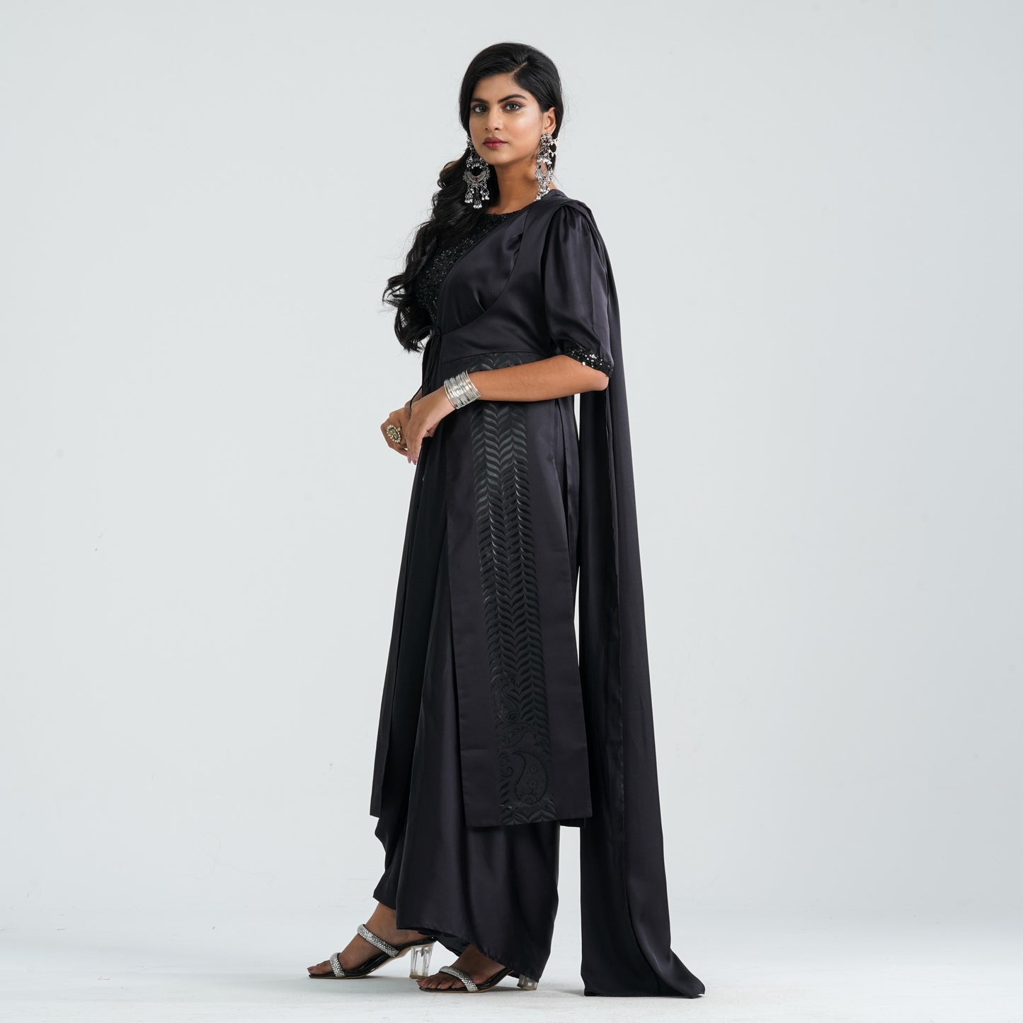 Women’s Silk Pant Saree with Jacket