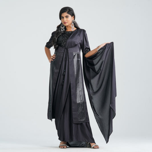 Women’s Silk Pant Saree with Jacket