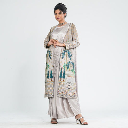 Women’s Silk Pant Saree with  Jacket