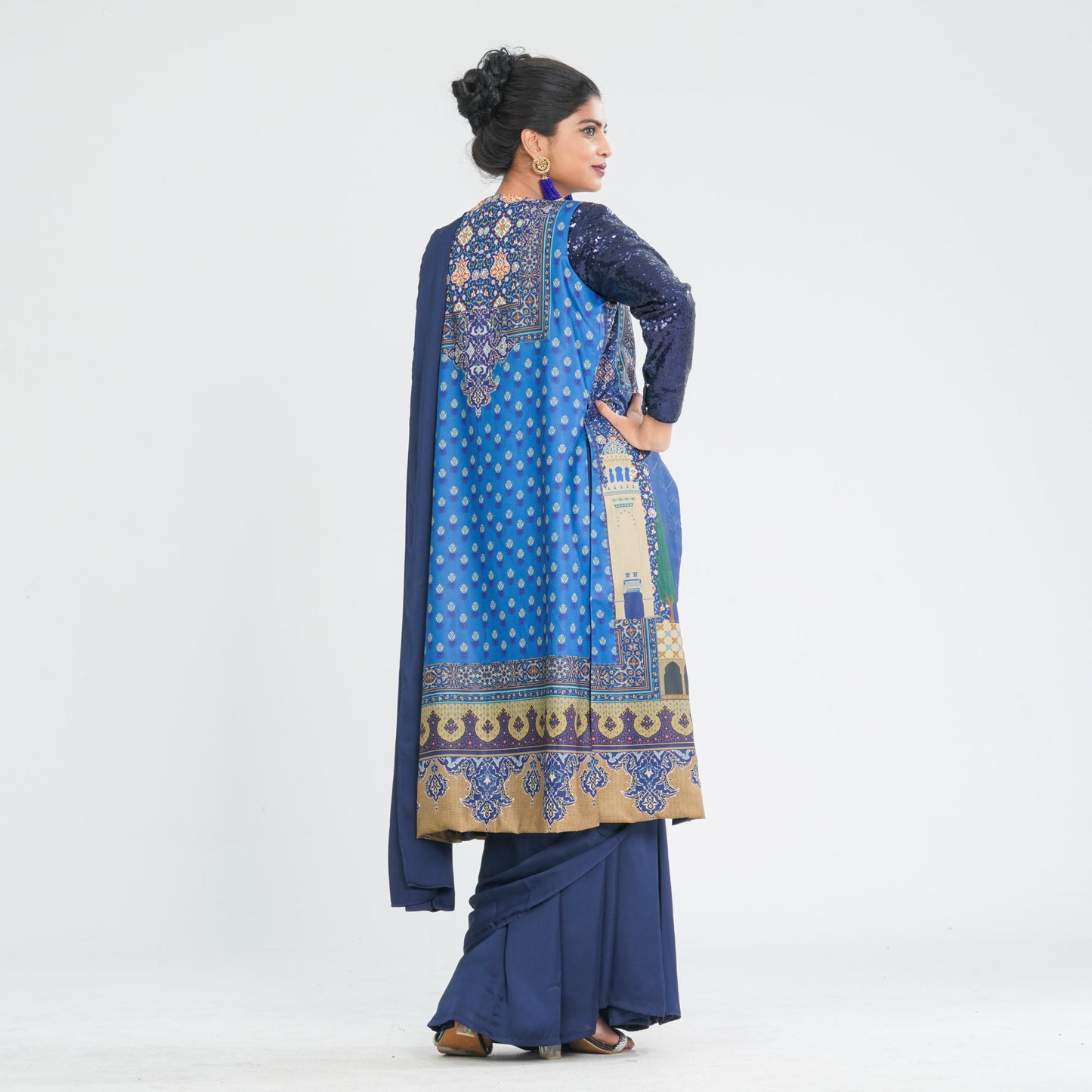 Women’s Silk Pant Saree with Jacket