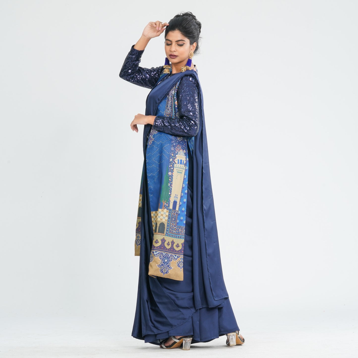 Women’s Silk Pant Saree with Jacket