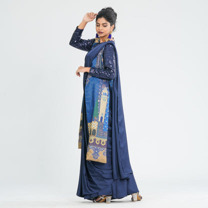 Women’s Silk Pant Saree with Jacket
