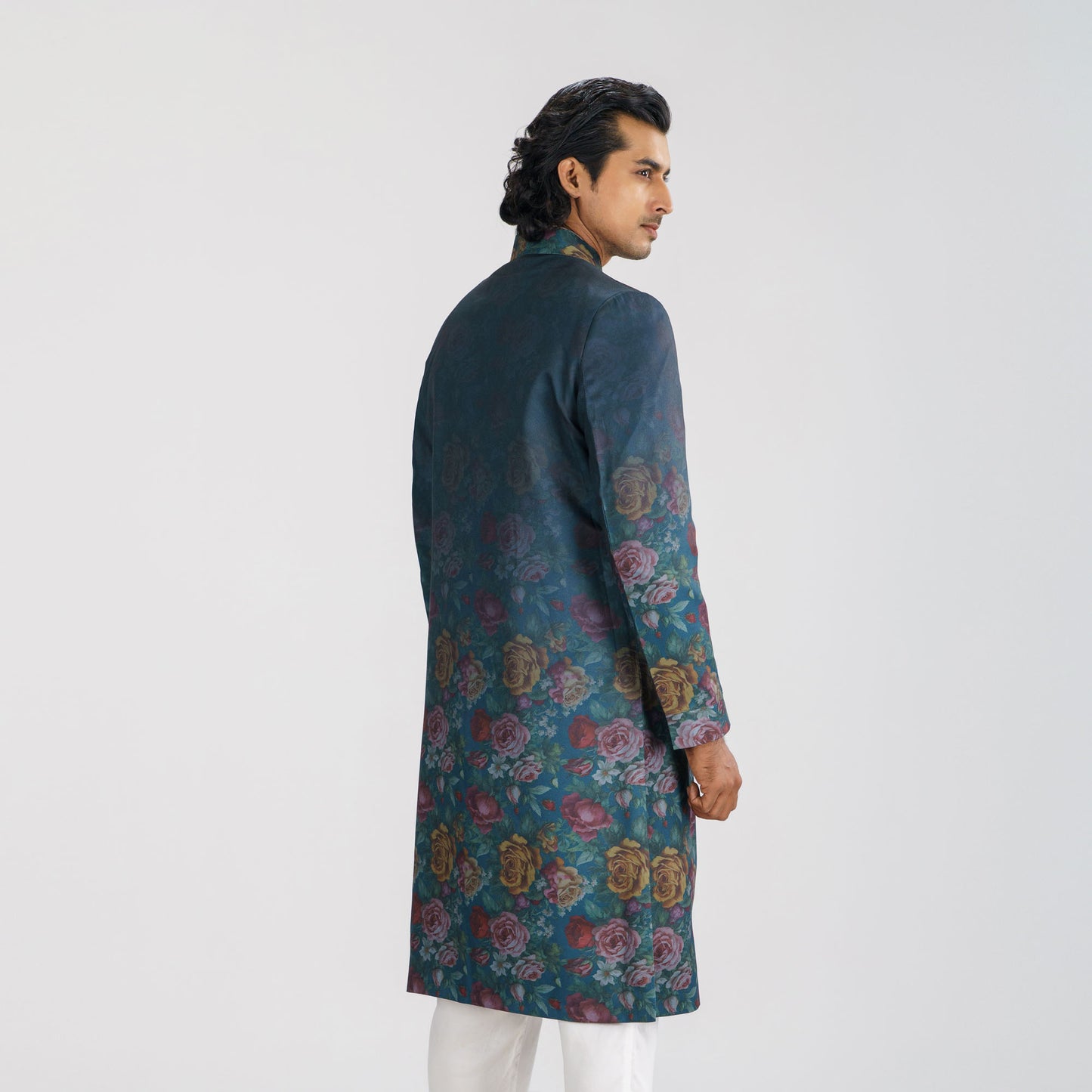 Mens Green Floral Sherwani