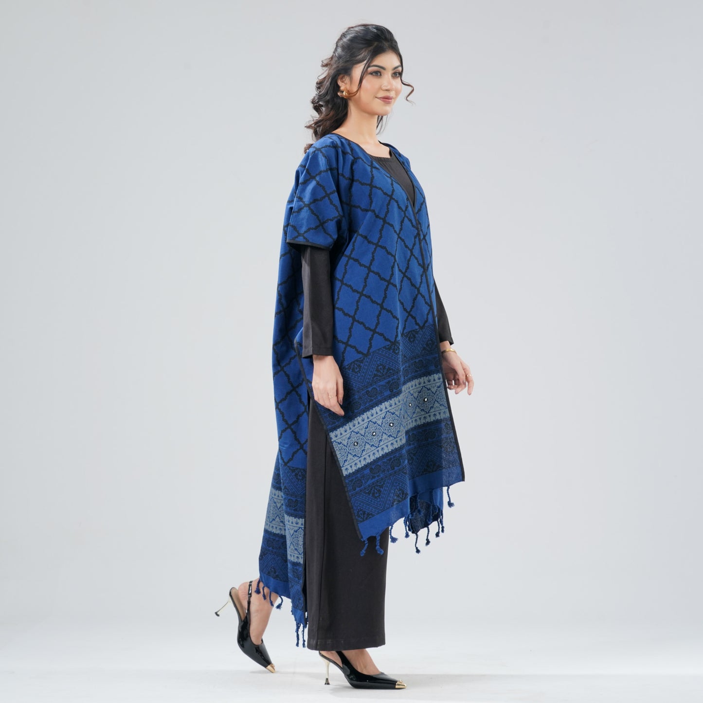Women's Blue Ethnic Shawl