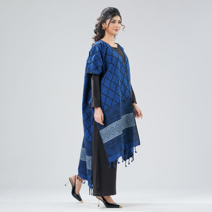 Women's Blue Ethnic Shawl
