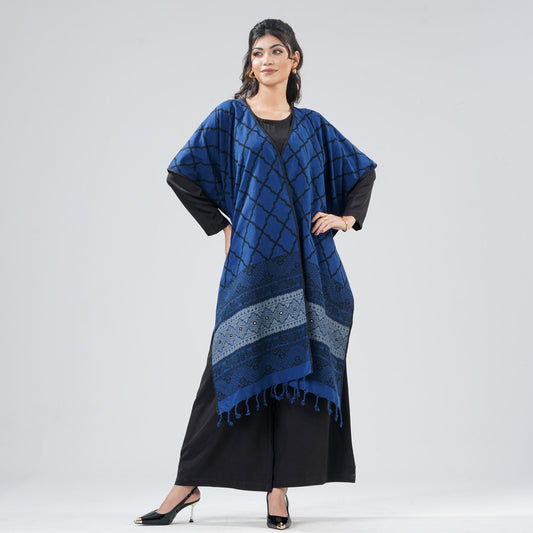Women's Blue Ethnic Shawl
