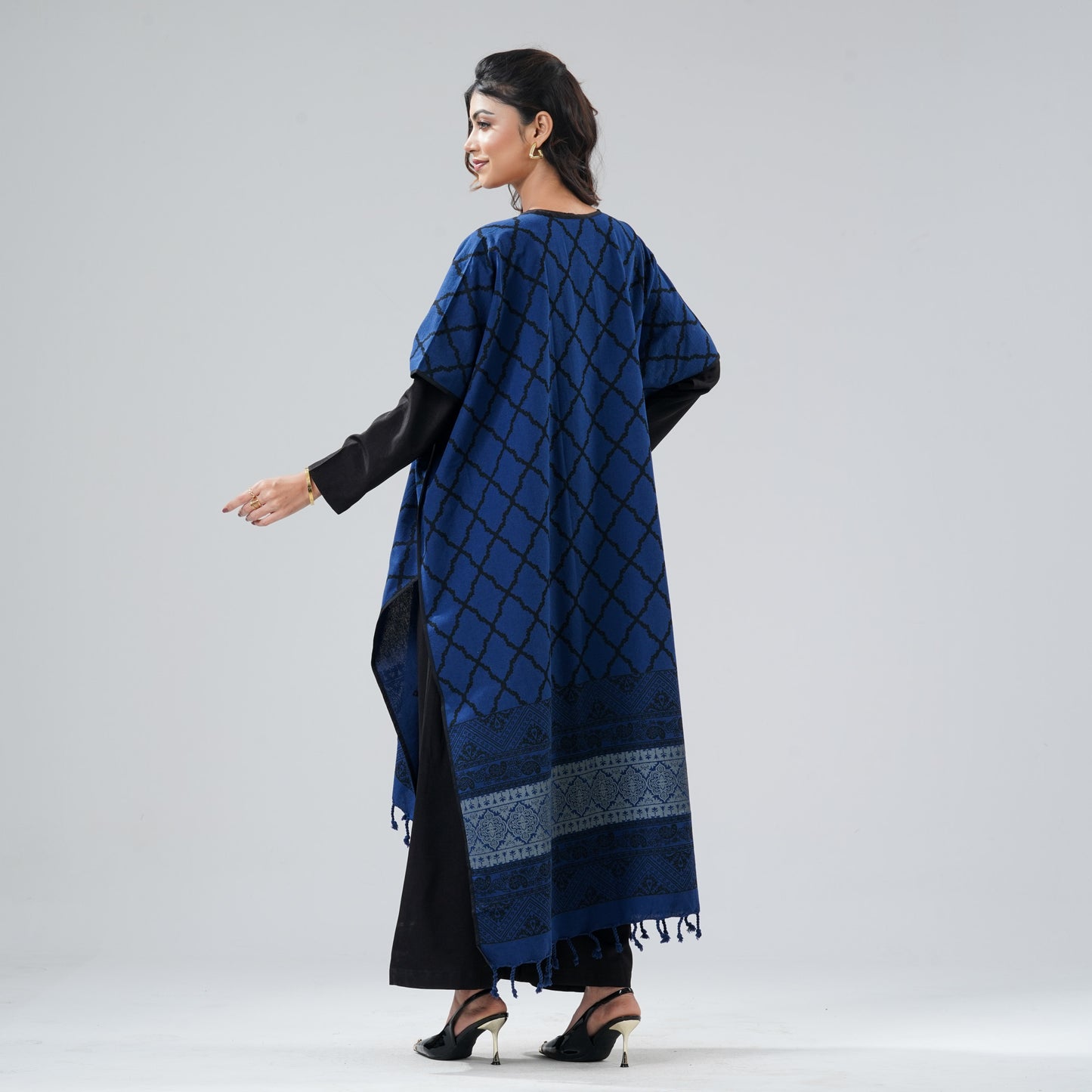 Women's Blue Ethnic Shawl