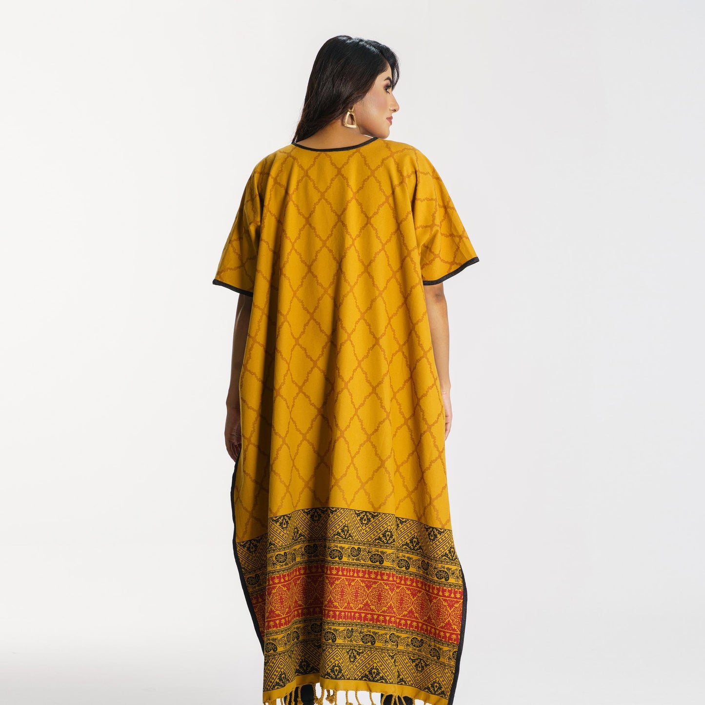 Womens Yellow Ethnic Shawl