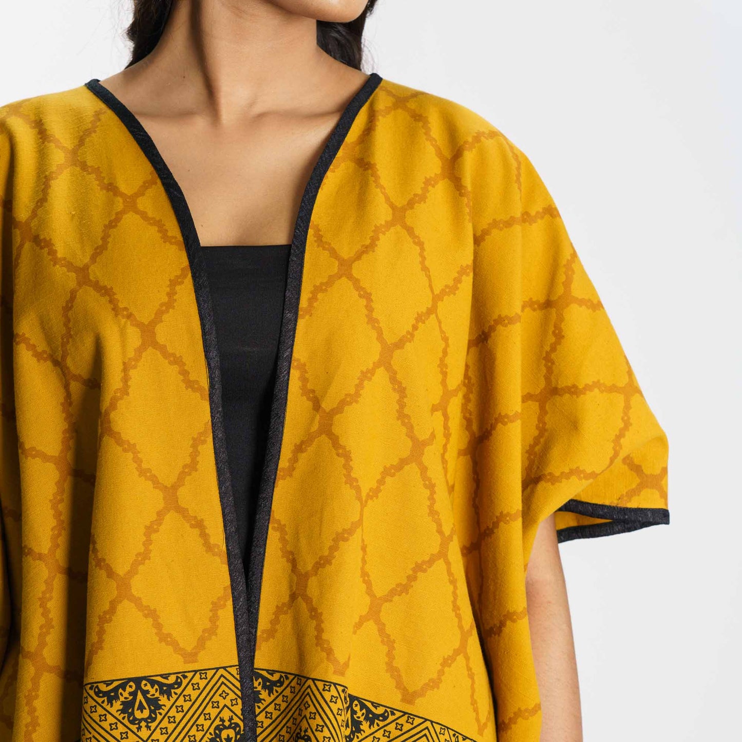 Womens Yellow Ethnic Shawl