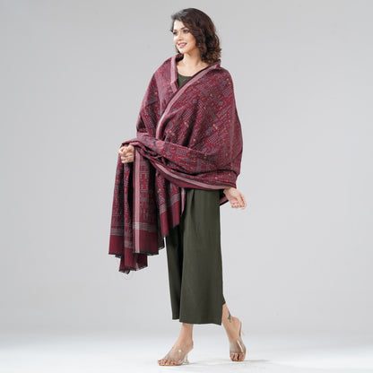 Womens Maroon Shawl