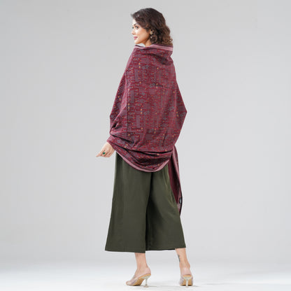 Womens Maroon Shawl