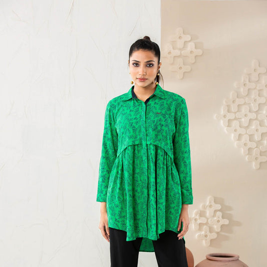 Womens Green Ethnic Tunic