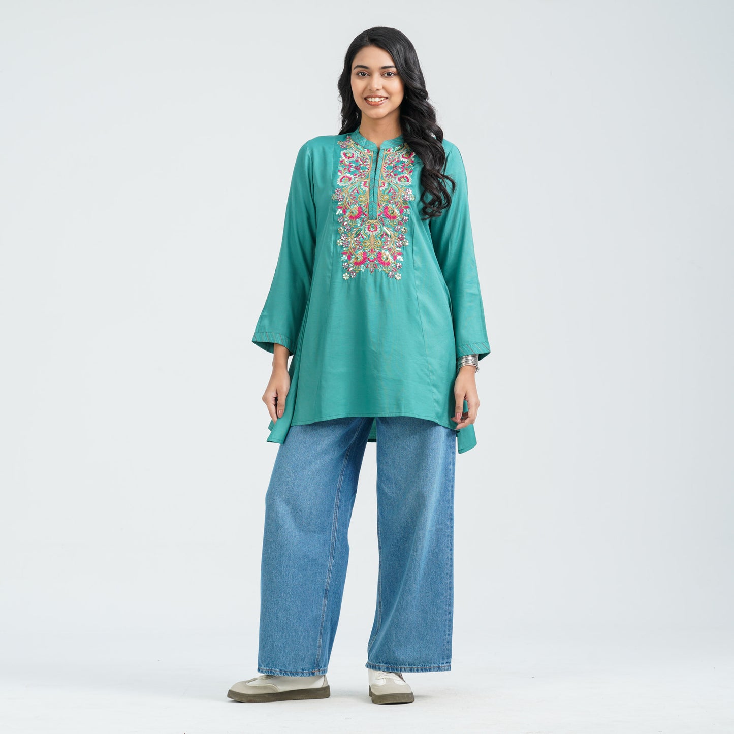 Women’s Blended Cotton Embroidered Tunic