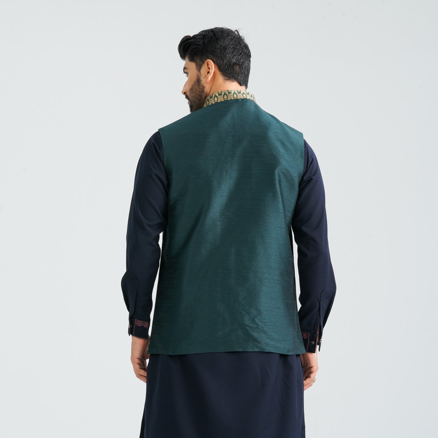 Men's Green Jacquard Vest