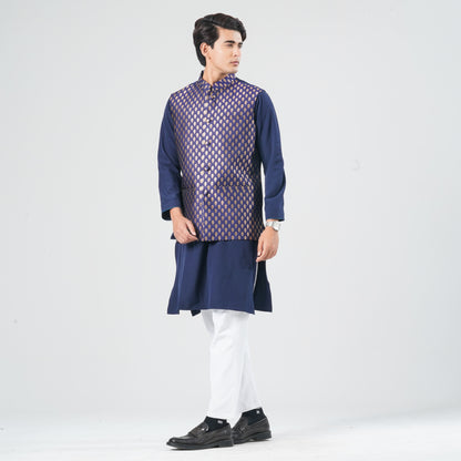 Men's Navy Jacquard Vest