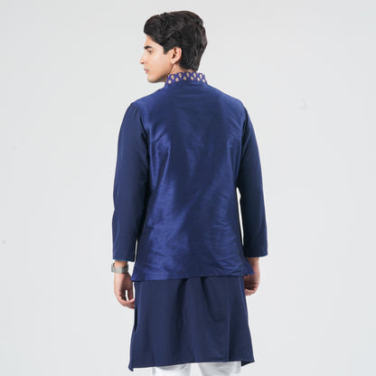 Men's Navy Jacquard Vest