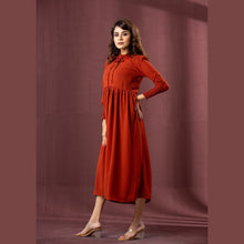 Load image into Gallery viewer, Womens Orange Georgette Dress
