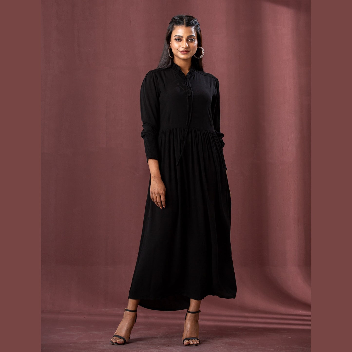 Womens Black Georgette Dress