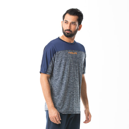 Mens Dark Navy Print T-Shirt