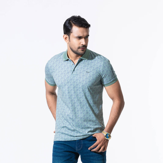 Mens Green Polo T-Shirt