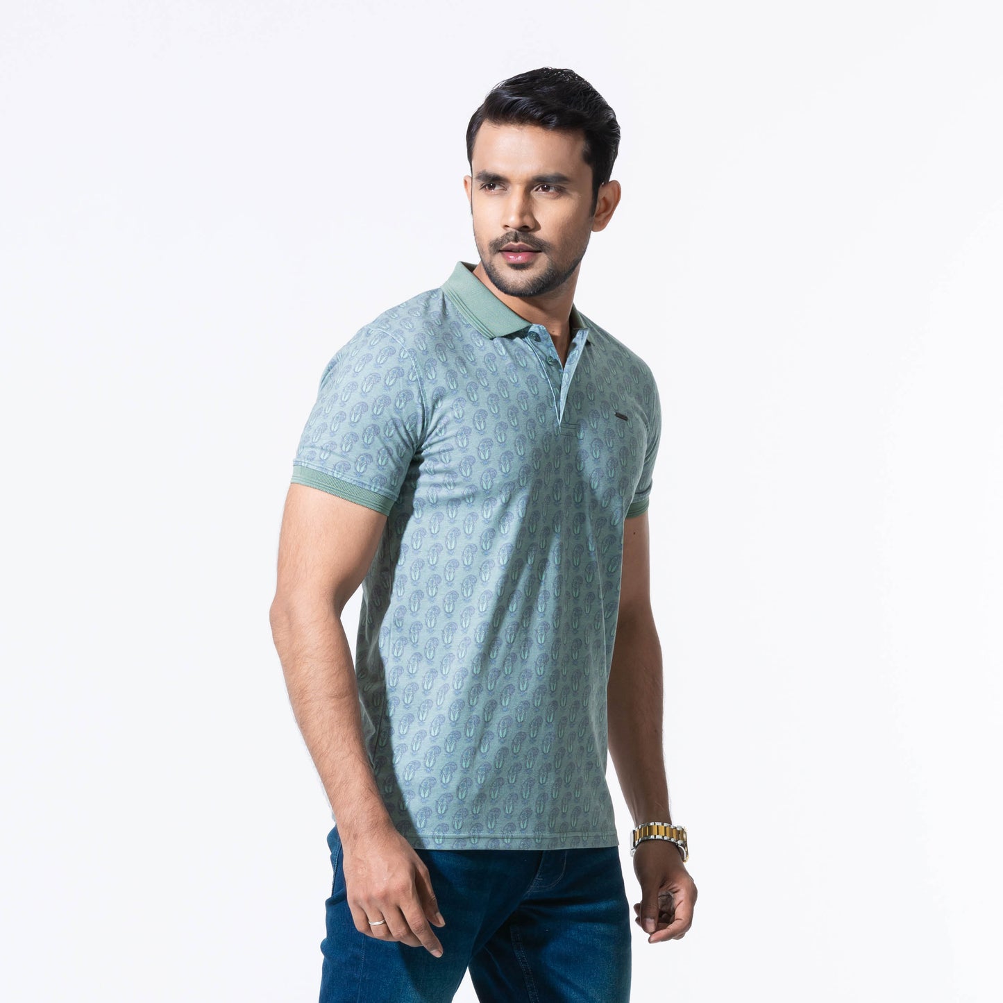 Mens Green Polo T-Shirt