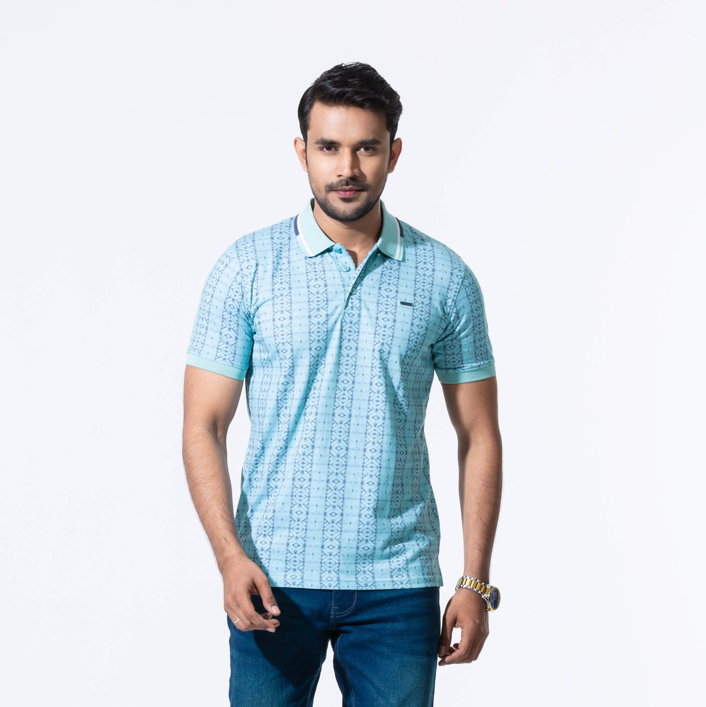 Mens Pastel Green Polo T-Shirt