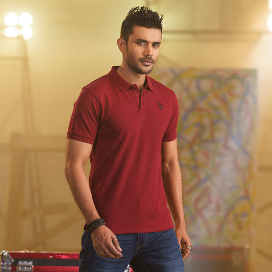 Mens Polo-Maroon