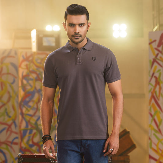 Mens Dark Grey Polo
