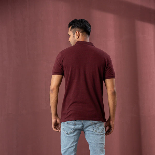 MENS POLO-MAROON