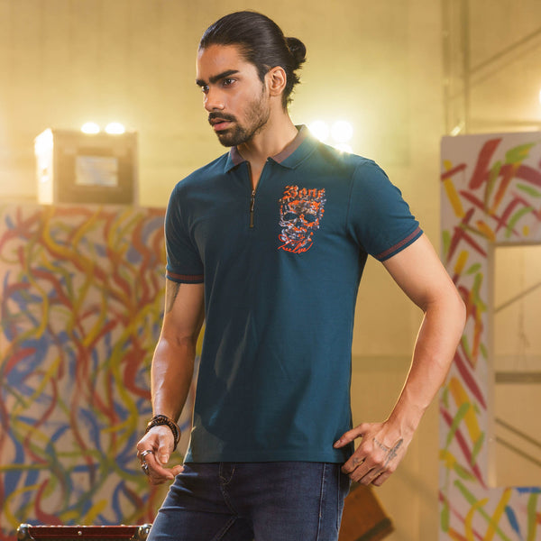 Mens Petrol Blue Polo 2XL PETROL BLUE - Main Image