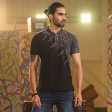 Load image into Gallery viewer, Men&#39;s Black Tie-Dye Polo
