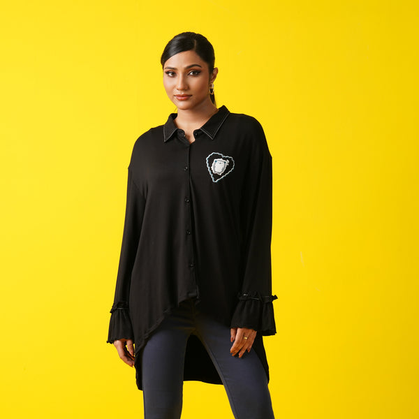 LADIES SHIRT-BLACK