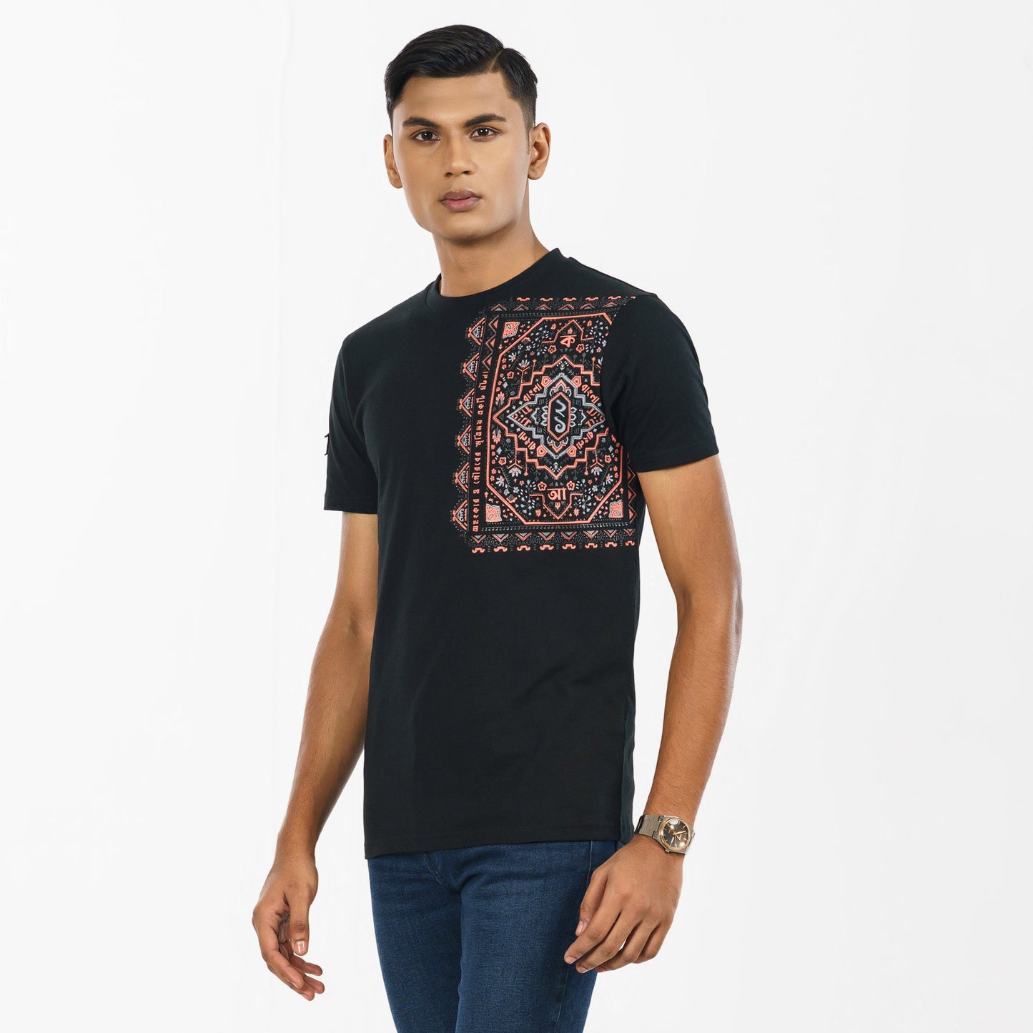 Mens Black  Casual T-Shirt