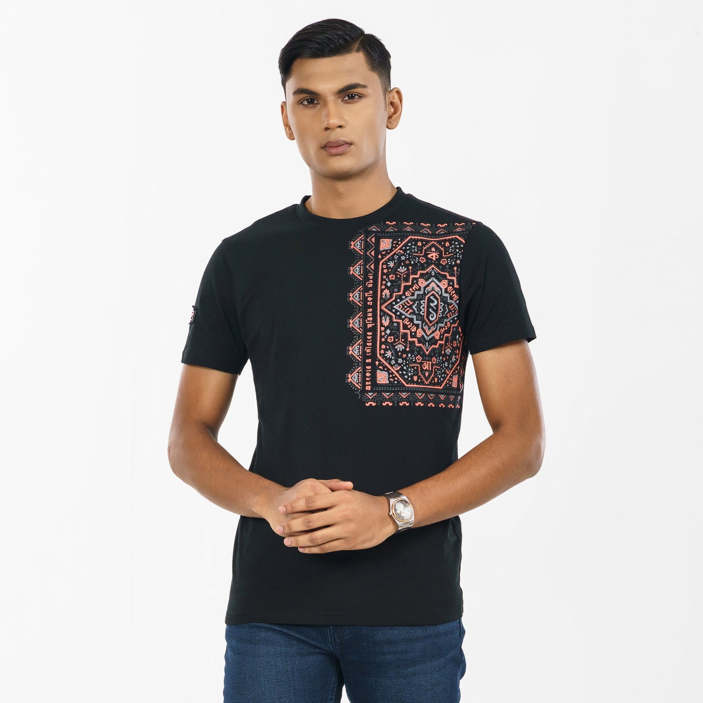 Mens Black  Casual T-Shirt