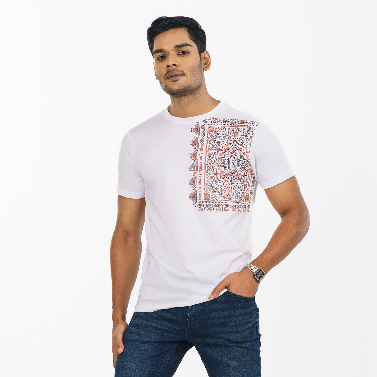 Mens White Casual T-Shirt