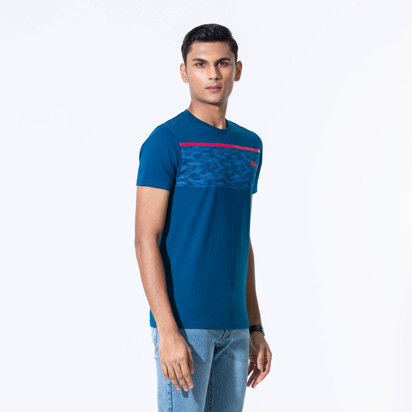 Mens Dark Teal Camo T-Shirt