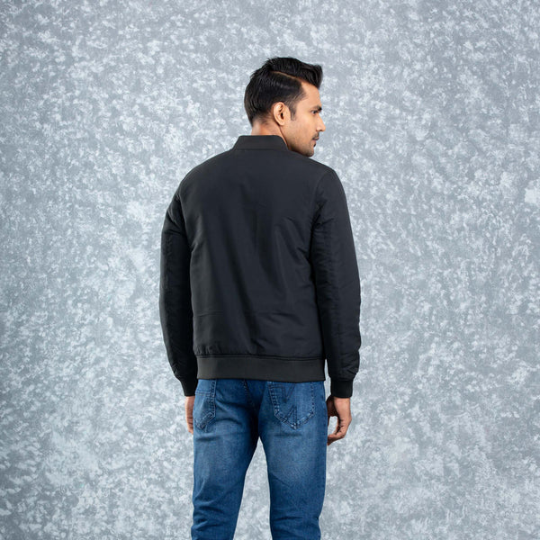 MENS REVERSIBLE BOMBER- BLACK/AOP