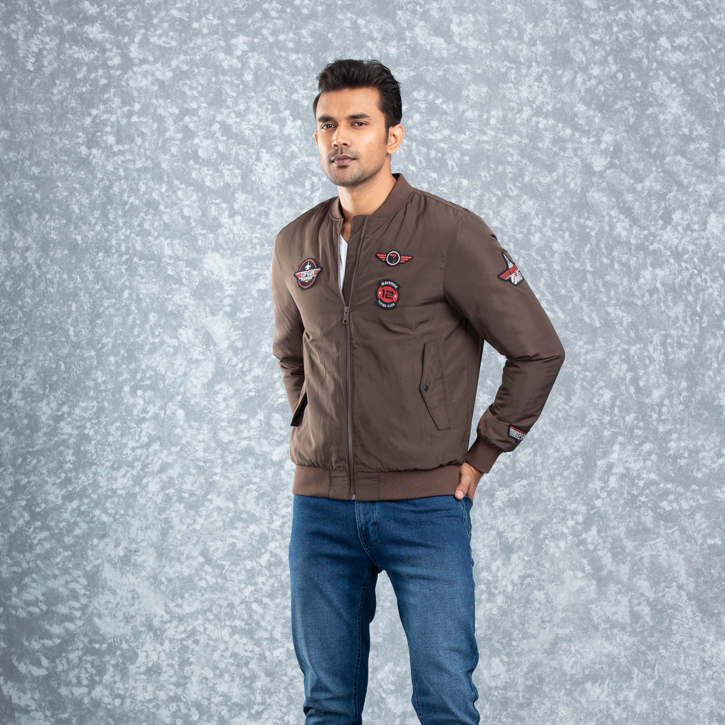 Mens Bomber- Seal Brown